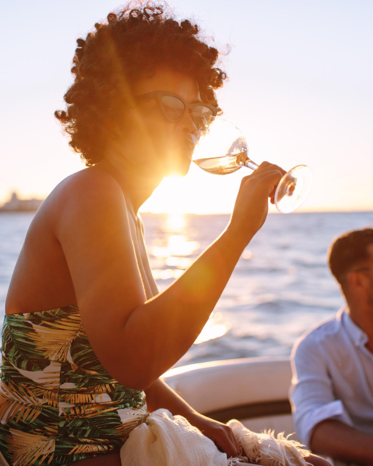 Champagne on yacht deck